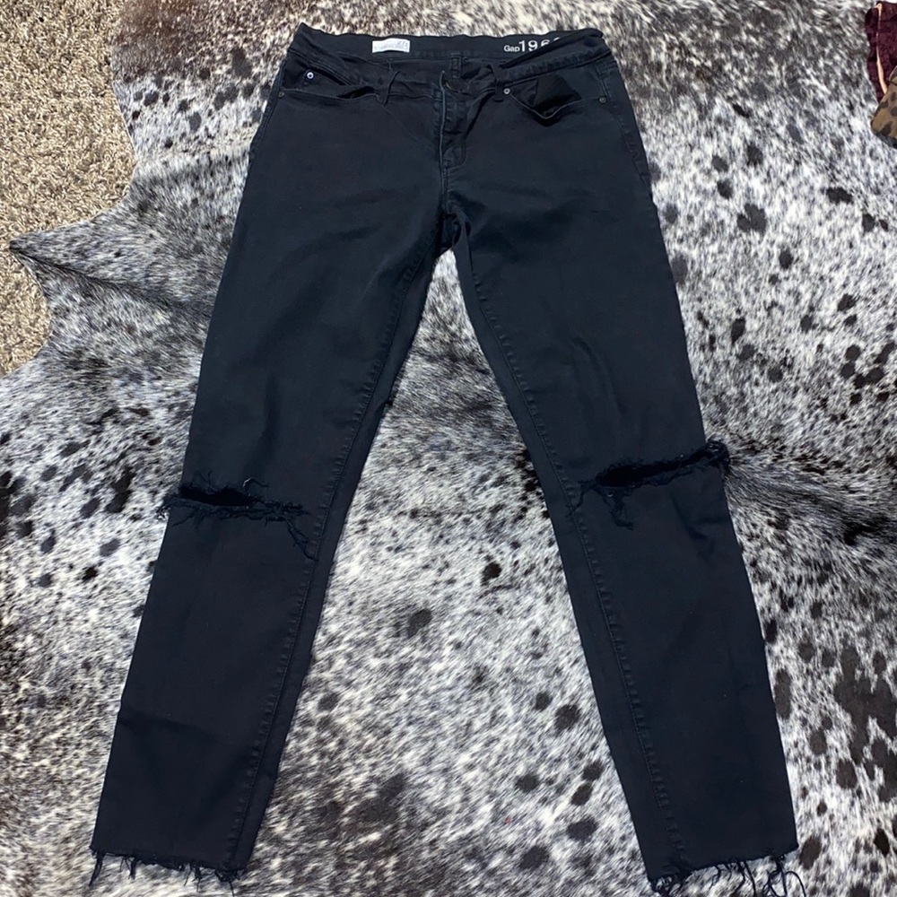 Distressed Black Jeans